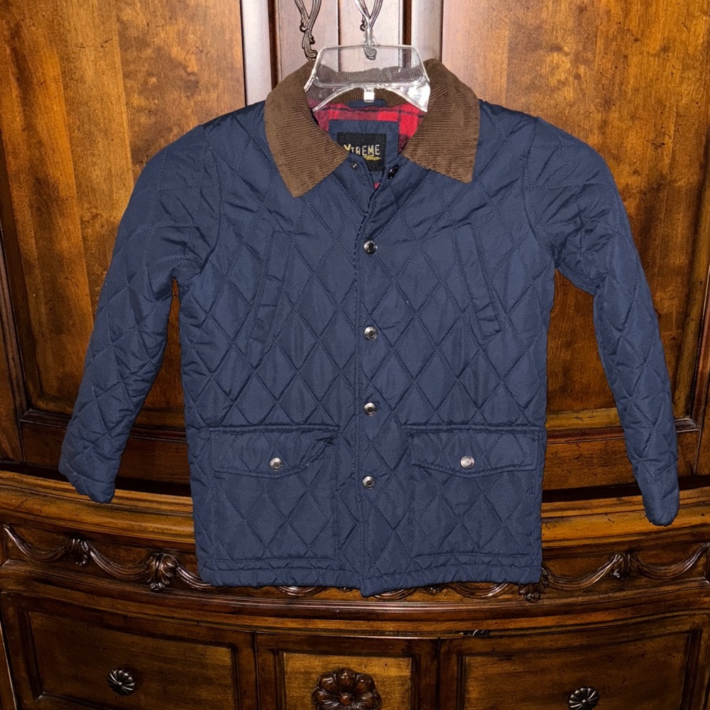 Navy Blue Quilted Kids Jacket by Me & Che